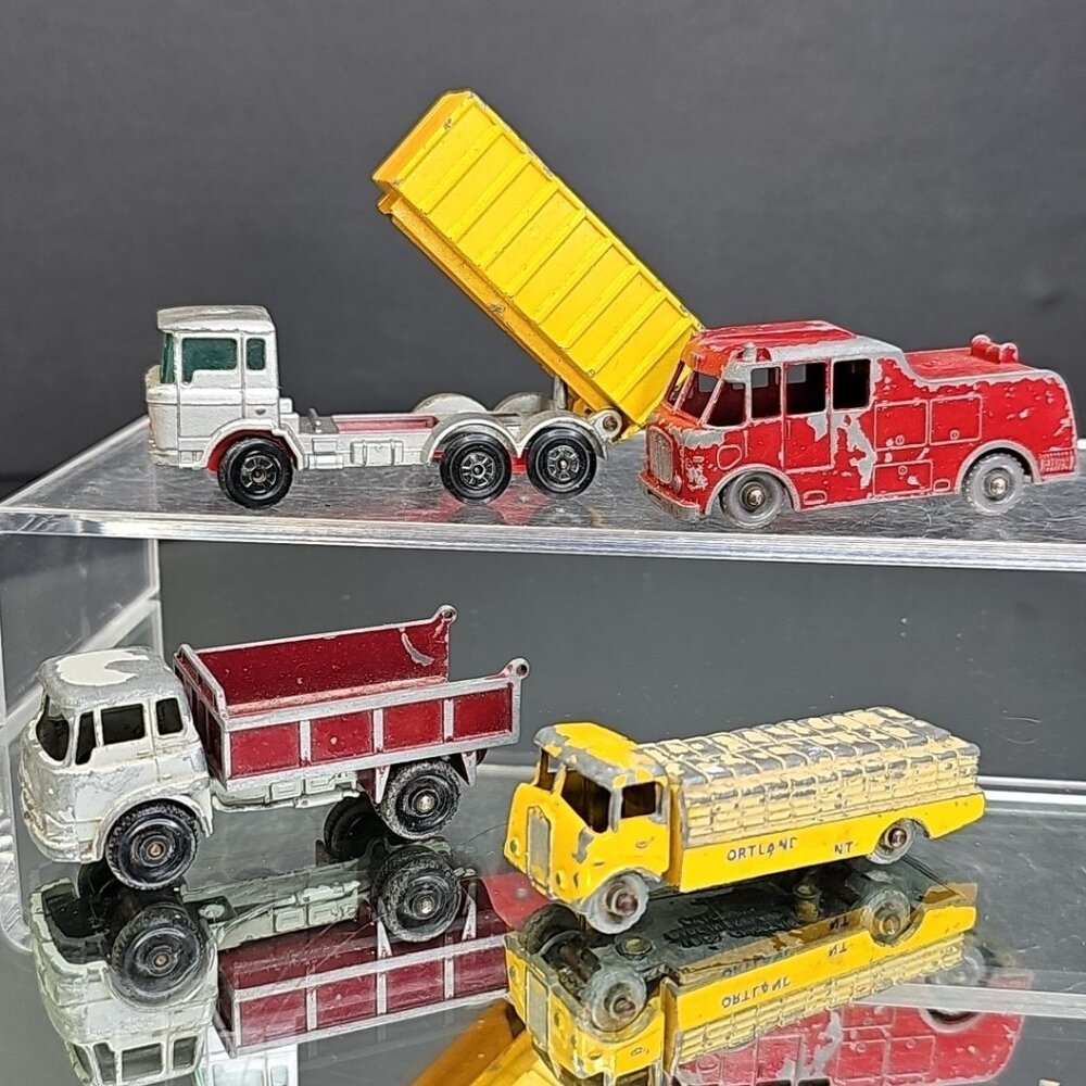 Vintage Lesney Diecast Trucks Set Of 4. Albion Chieftain, DAF Tipper Etc England